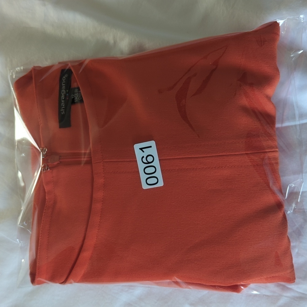 Sharagano stretch Women's size 12 orange dress. - Picture 10 of 10